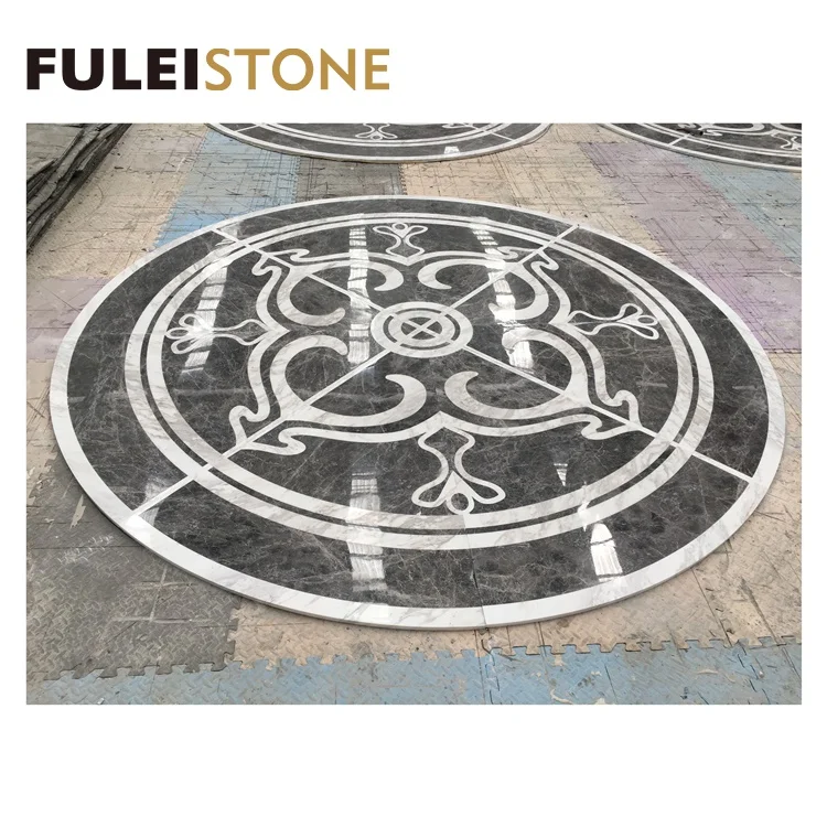 Hot sale Hermes Grey and Volakas Marble waterjet