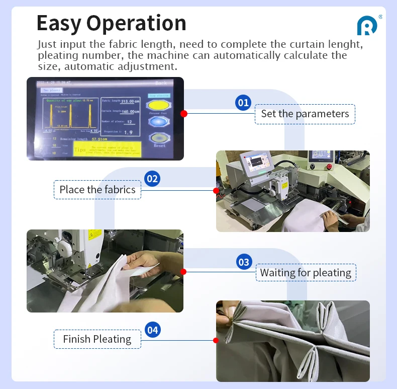 High-efficiency electronically controlled intelligent brother machine head Automatic curtain pleating machine