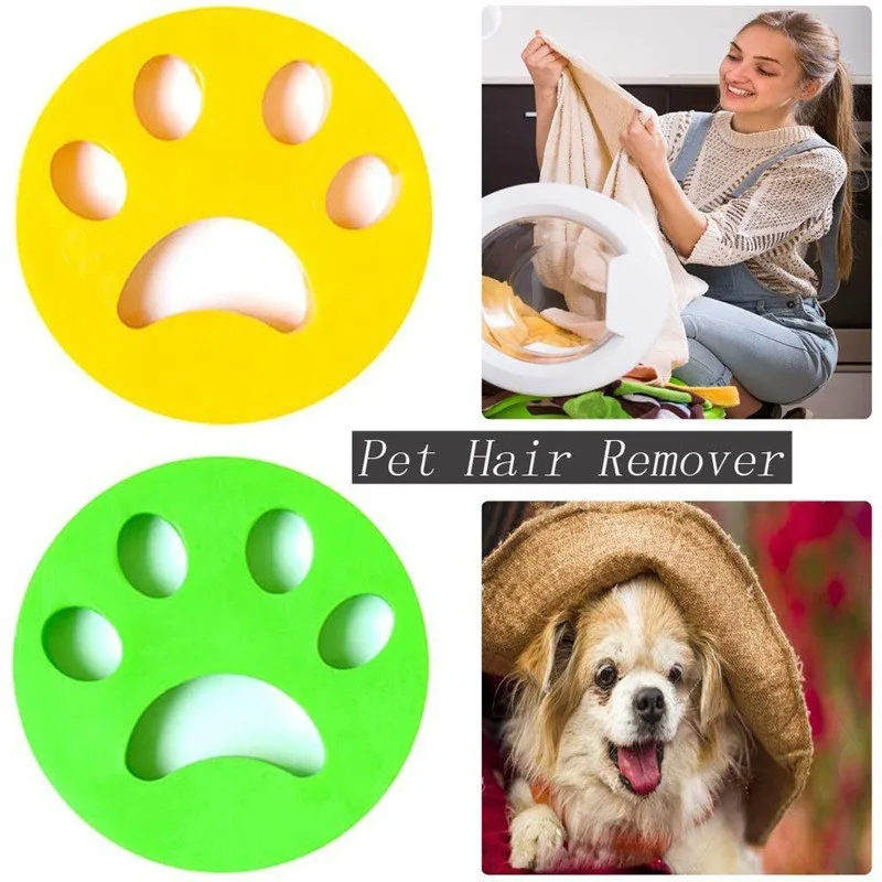 2 pack Pet Sticky Hair Remover Silicone Self-cleaning Pet Cotton Hair Catching Collector Clothes Household Cleaning