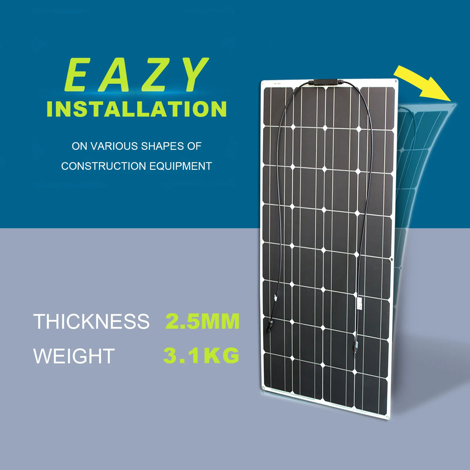 
200w Off Grid Monocrystalline Flexible Solar Panel Home Plate Energy System Panel Kit For Generator Power Charge Caravan Boat 