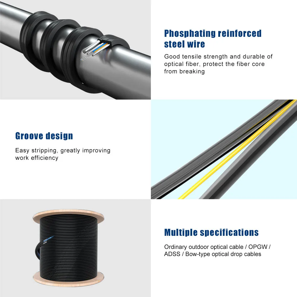 New WSEE Fiber Optical Cable 1Km Price Of Ftth Optical Fiber Cables Wires good price