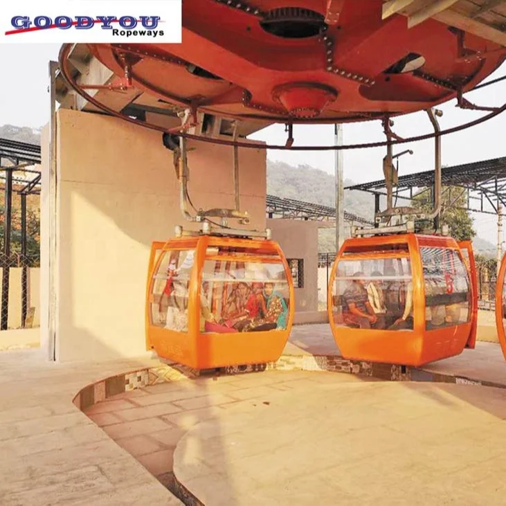 Ropeway cable car  cableway pulsatile fixed grip six persons cabin groups