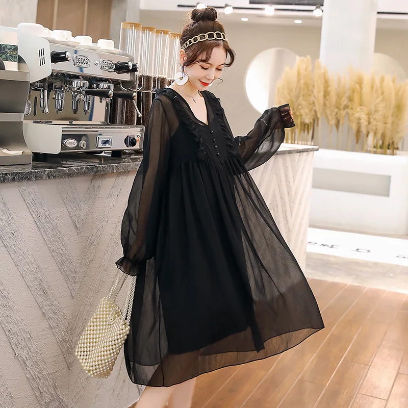 
Z81533B Summer cotton maternity clothes dress pregnant breastfeeding nursing dress 