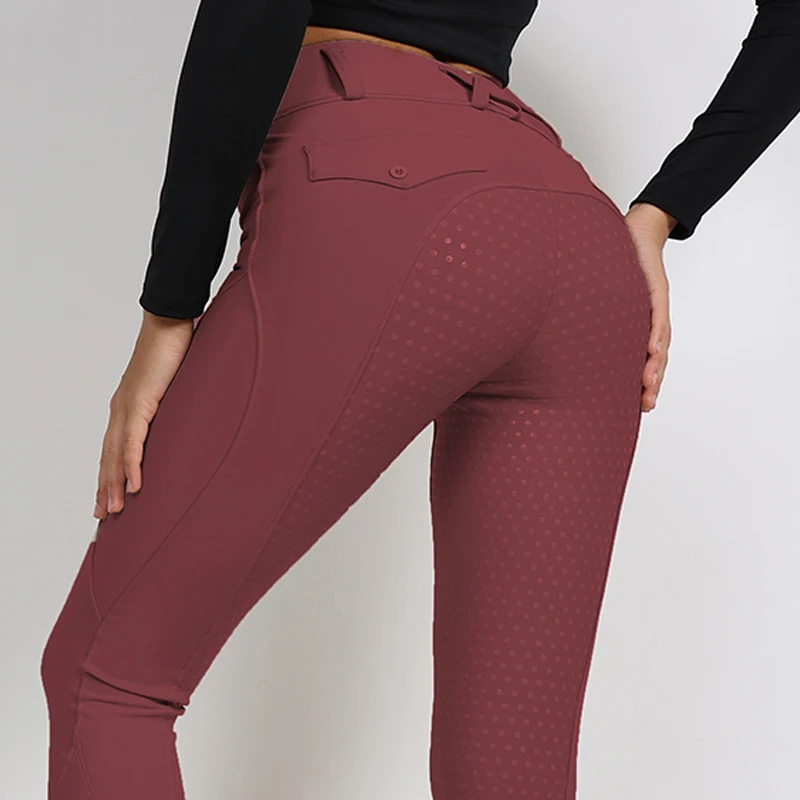 Customized Full Seat Silicone Equestrian Breeches With Pockets Quick Dry Horse Riding Breeches ODM Women Equestrian Leggings