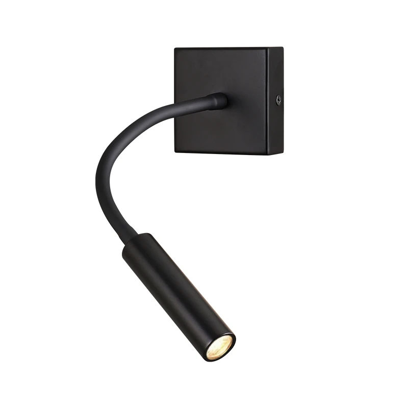 Modern Indoor High Lumen 3W flexible tube led wall light for bedside reading wall lighting for hotels