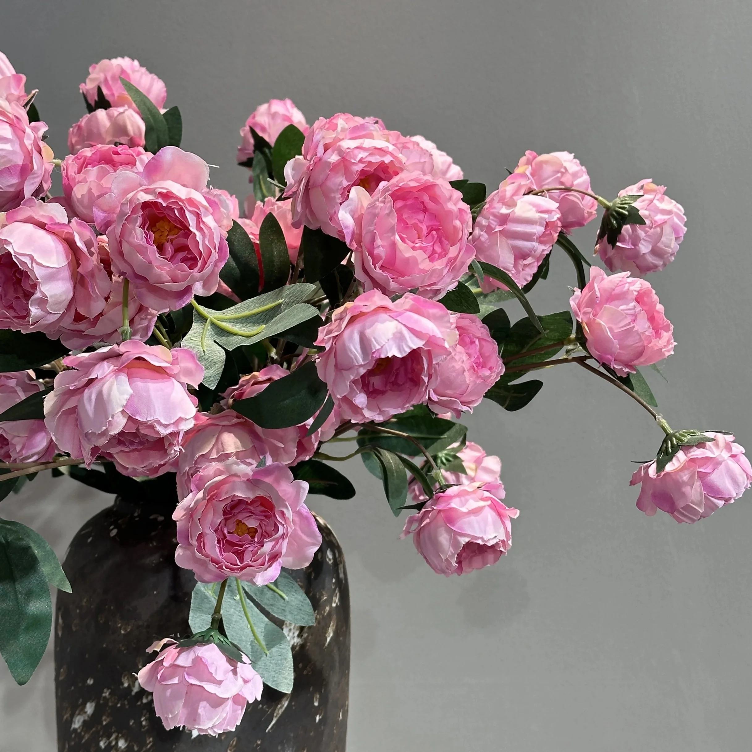 Hot Seller Artificial 7 Heads Silk Mini Peony Flower long stem Bouquet Wedding home Decoration Flowers