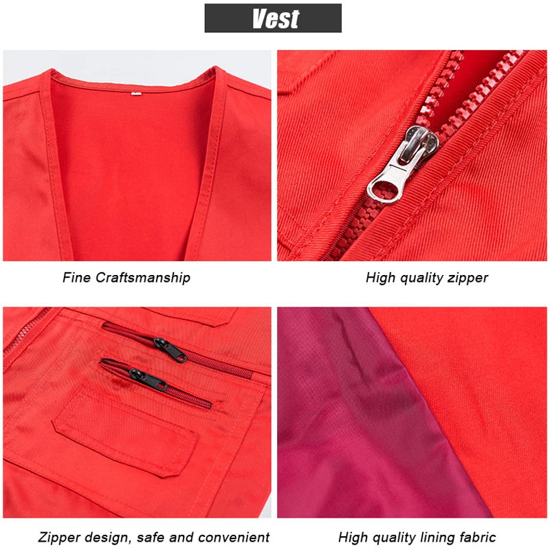 Custom Volunteer Vest With Logo Wholesale Multi Pocket Advertising Shirt Waterproof  Safety Work Clothes Journalist Vest