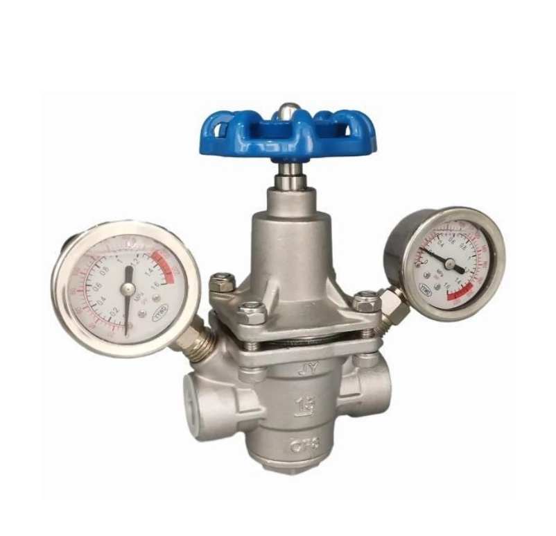 Furui diaphragm pressure reducing valve with double shock meter Stainless Steel Water And Oil Double Instrument High Flow