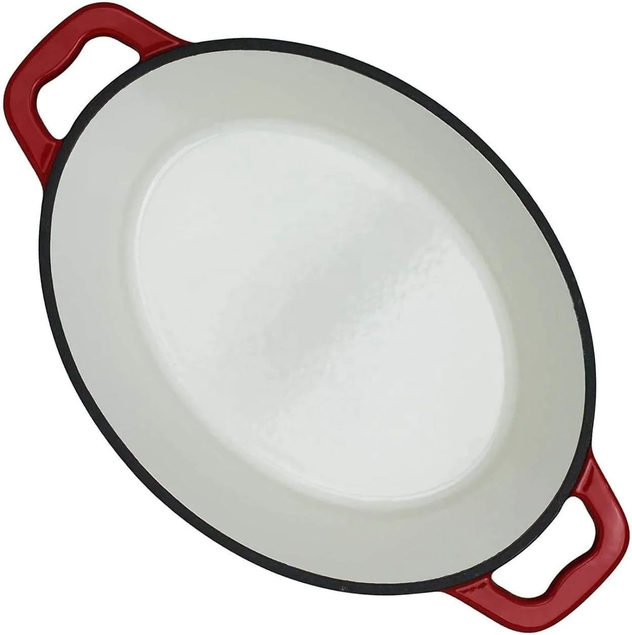 Non-stick Enamel Coated Cookware Oval Cast Iron Turkey Roaster Pot Dual Handles Dutch Oven for Cooking Bread Baking