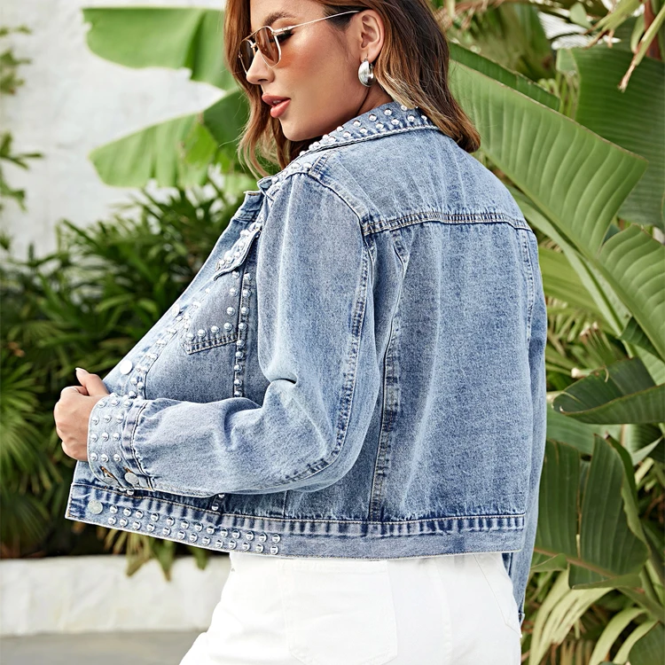 Fancy denim jackets custom denim jacket fashion casual jeans jackets for women denim
