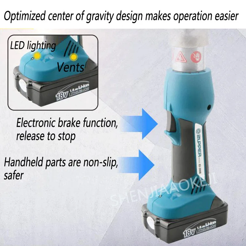 
EZ-300B Charging hydraulic clamp 18V Electric crimping pliers copper and aluminum crimping Power cable tool Automatic reset 