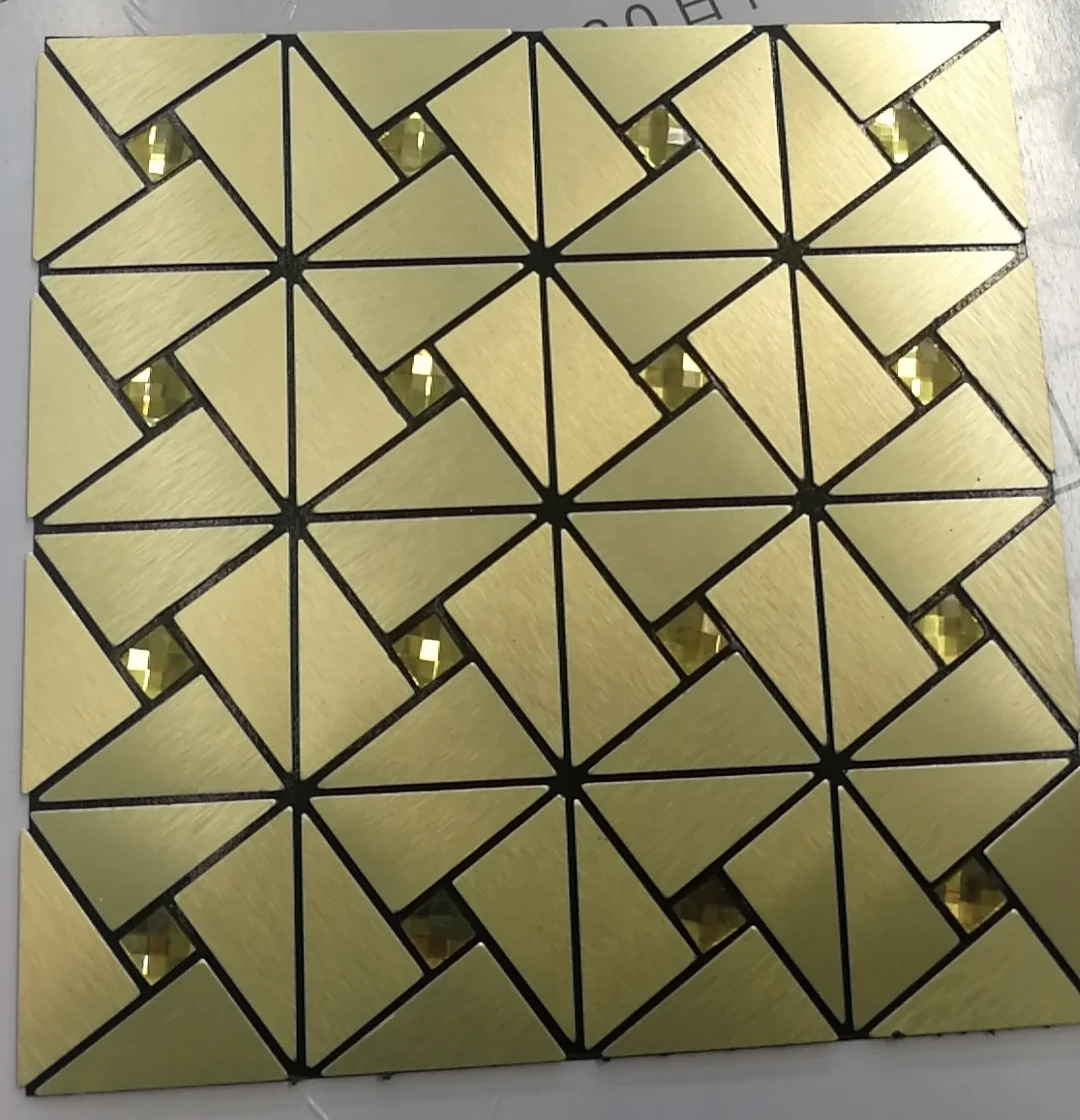 Windmill design 30*30cm  crystal glossy  Wall Decoration  Self-adhesive Aluminium Mosaic Tiles