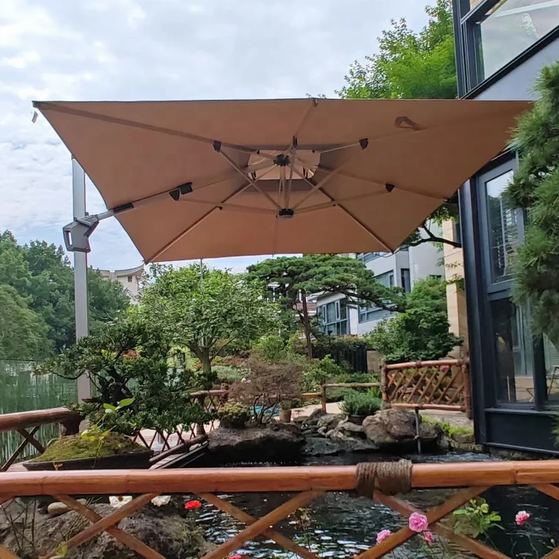 High quality big patio outside furniture set sunshade outdoor umbrella with light/beach umbrella/parasol/garden umbrella