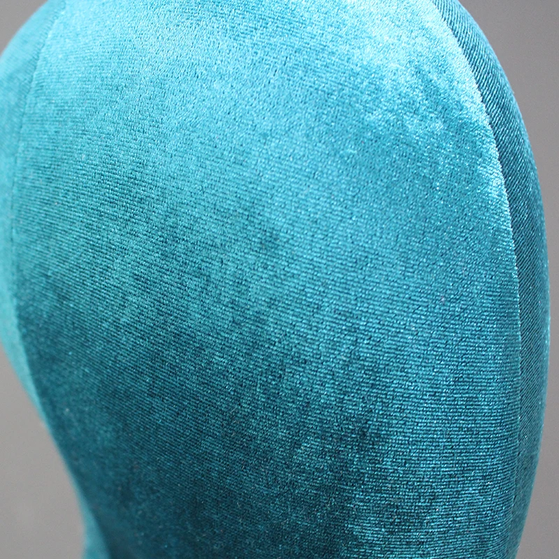 Wholesale Custom Color Fabric Covered Mannequin Head Black Wig Display Pin Foam Styrofoam Velvet Mannequin Head for Wigs