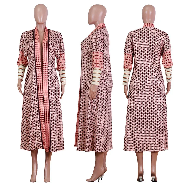 
Knitted women long jacket leopard coats cardigan sweater 