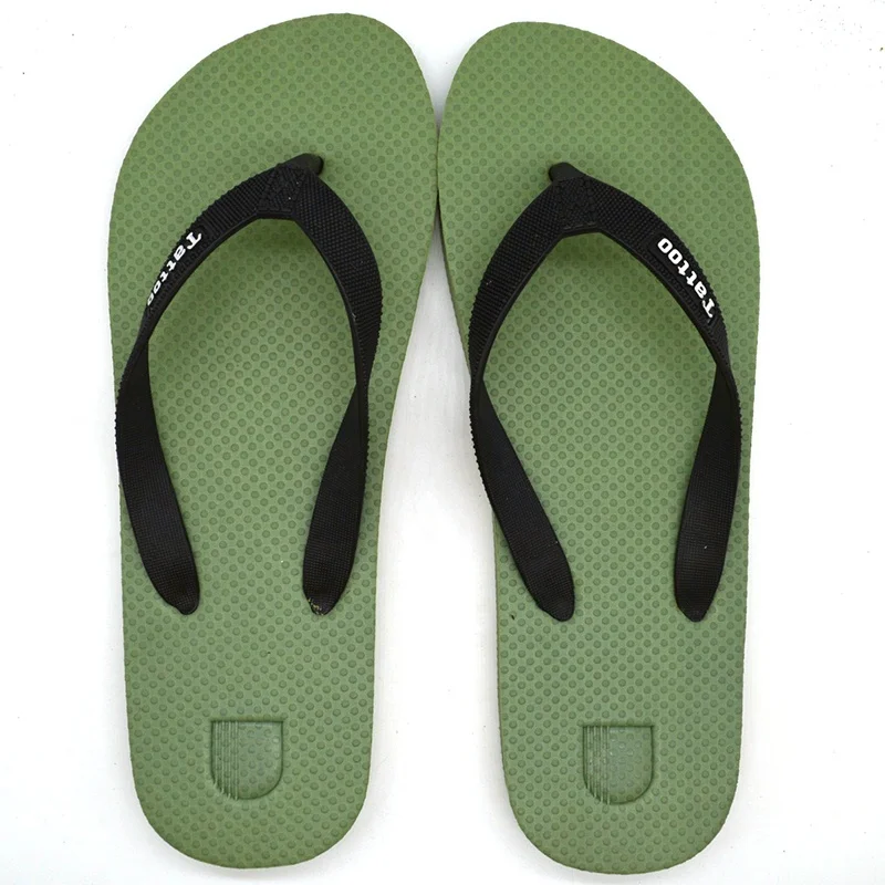 New PVC Strap Mens Flip Flops Custom Embossed Logo Durable EVA Slippers