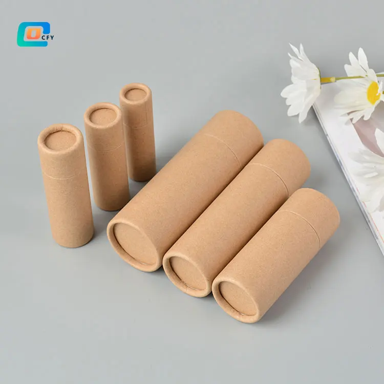 Eco-friendly 1.0 OZ,1.5 OZ,2.0OZ,2.5OZ Empty Paper Lipstick Tube Lip Balm Oil Proof ,Biodegradable Kraft Push Up Tube