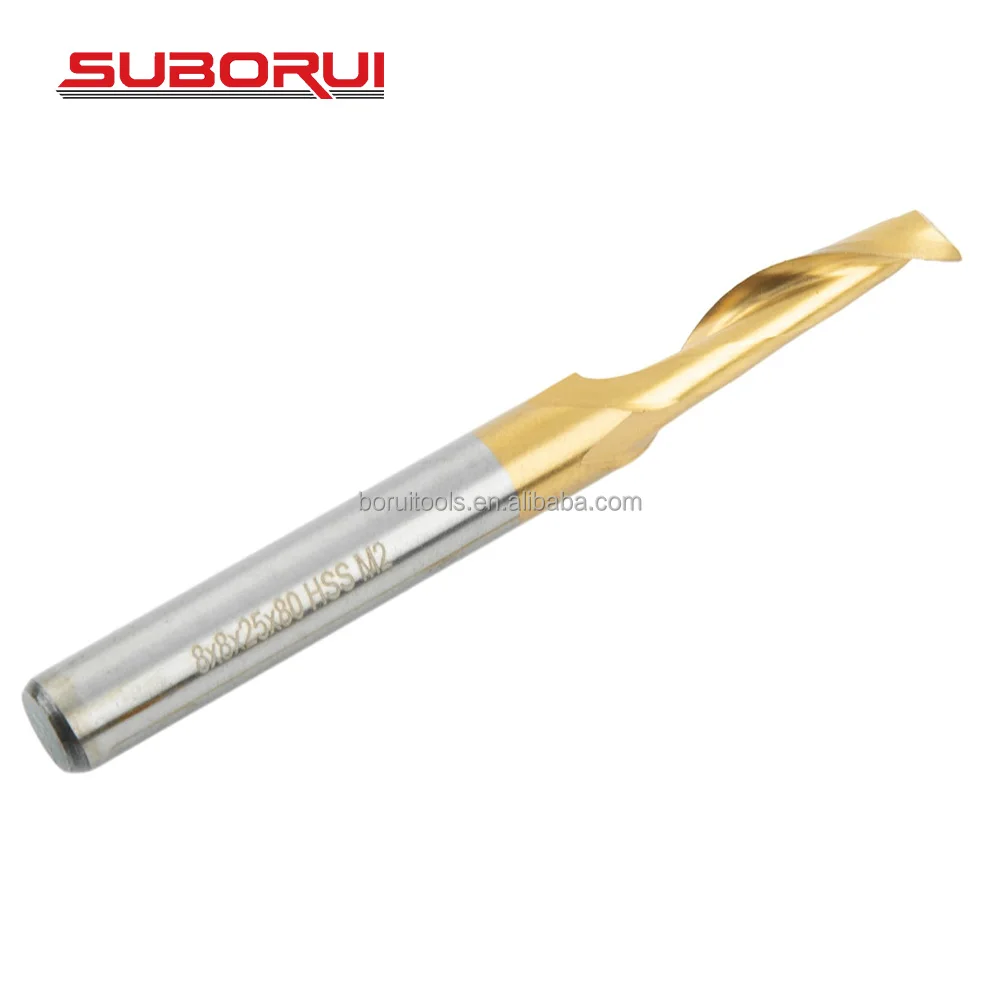 SUBORUI 3/4/5/6/8/10/12 мм Titanium HSS Концевая фреза с ЧПУ гравировальный одной для алюминия