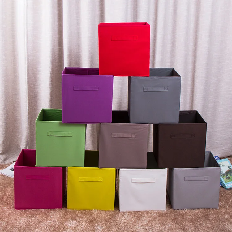 Customized Logo Non Woven Foldable Large Bedding Packaging Storage Reusable Grocery Shopping Box Bags  With Handle