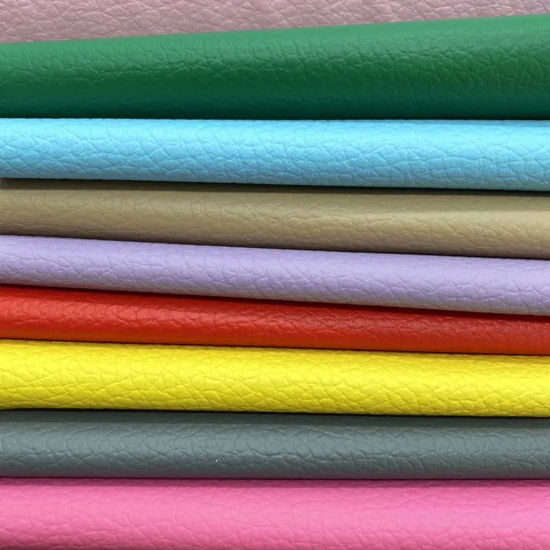 Hot Sale litchi pattern 0.6mm PVC rexine artificial Leather Automotive Synthetic Leather vinyl fabric For Sofa car seat