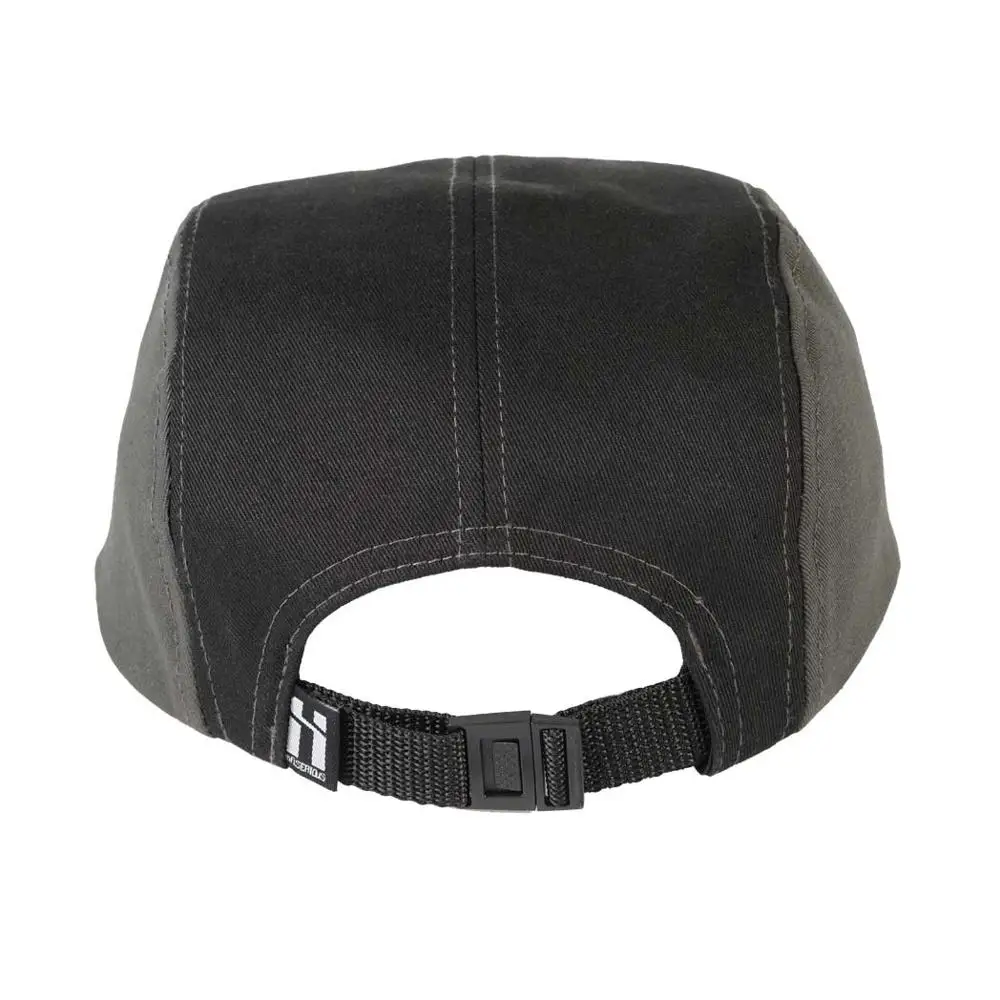 Custom black gray tow tone 3D embroidery 5 panel camp hat with your own logo