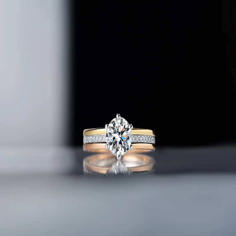 IGI Certified Vvs Lab Grown Created Diamond 14k 18k Solid Gold Engagement Wedding Rings Bridal Couple Set For Women Man