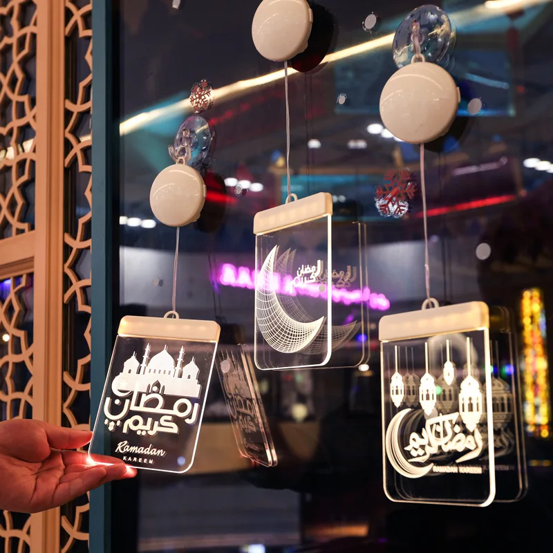 Muslim Islam Ramadan Decoration LED Light EID Mubarak LED Light Decoration Ramadan Acrylic Eid Lights Decorations