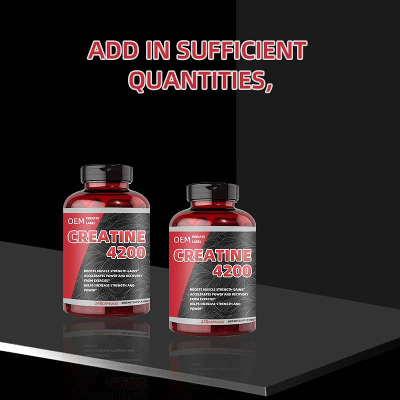 OEM private brand creatine monohydrate capsules support muscle and strength exercise supplements for muscle growth