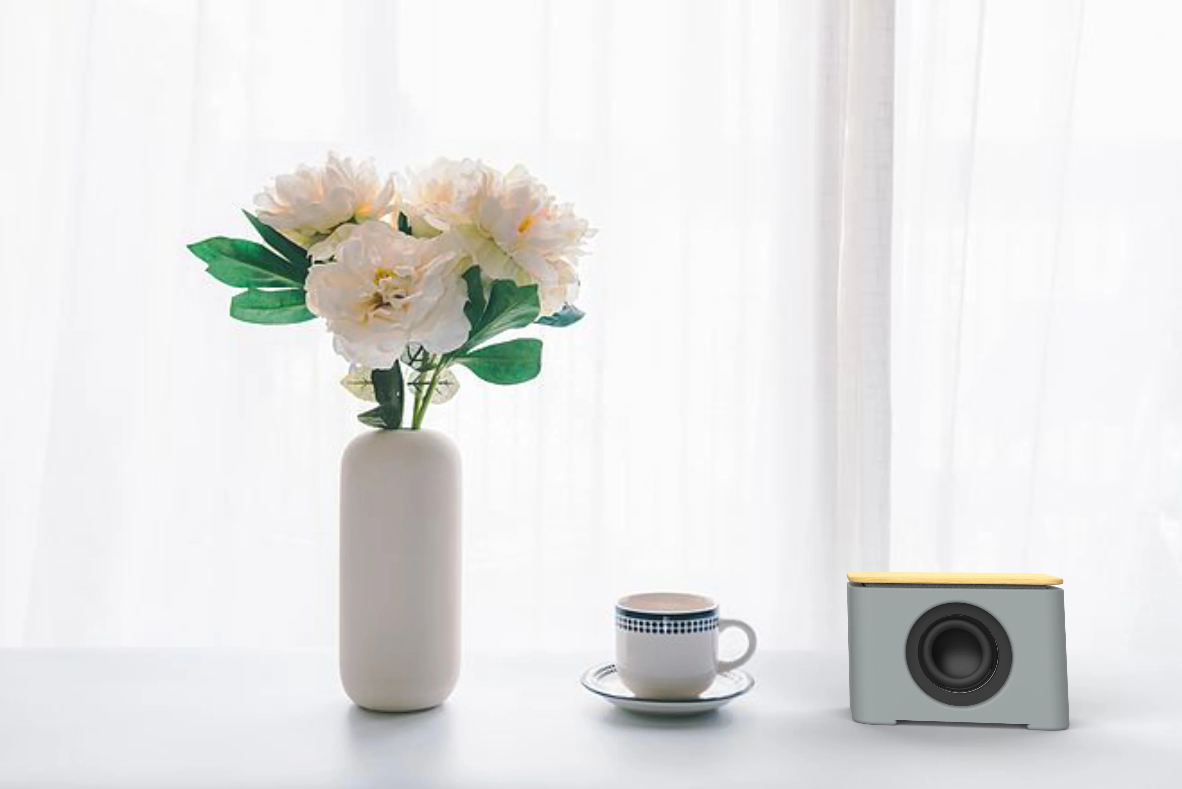 2021 New Materials Natural 2 In 1 Sustainable Eco-friendly Bt Wooden Wireless Bamboo Cement Charger And Speaker