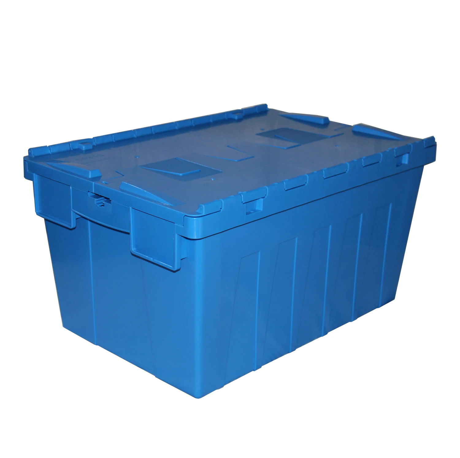 Eco-friendly Virgin pp plastic Huge Heavy Duty Attached Lid container moving plastic crates for logistic warehouse