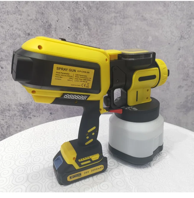 LED Light Cordless Airless Paint Sprayer 2000mAh Li-ion Battery Brushless HVLP Spray Gun for Industrial Use 220V