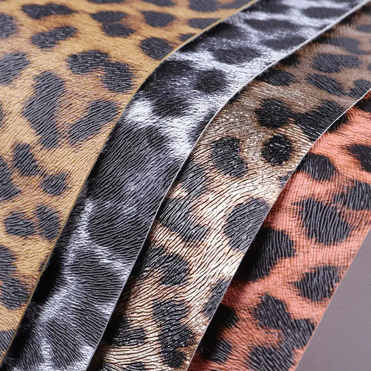 Wholesale High Quality PVC Printed Leather For Luggage Artificial Synthetic Leopard Pattern