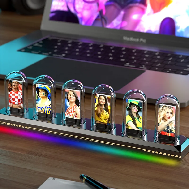 Custom Digital Photo Frame IPS Nixie Tube Clock Creative Gift Electronic Clock Calendar DIY RGB Desktop Decoration Night Light