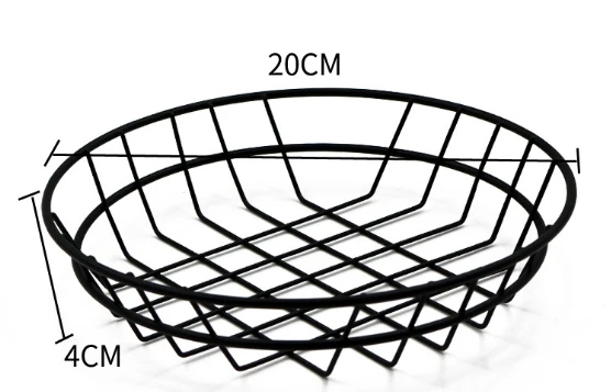 Black color round shape Mini small fried basket potato basket iron line restaurant frying chicken snack frying basket