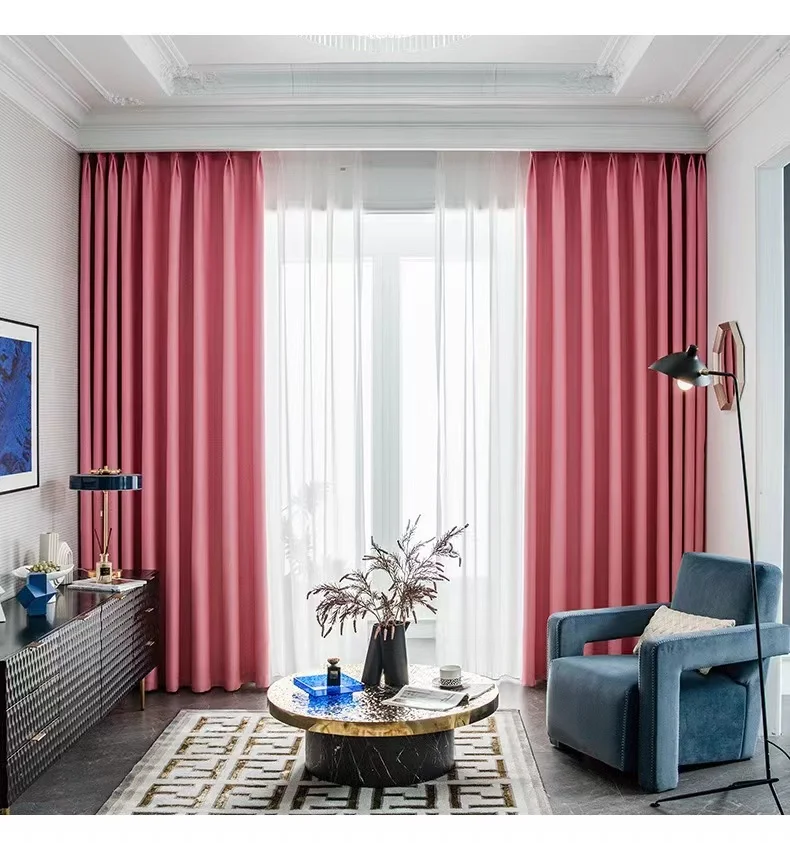 Высококачественная ткань для штор, Классическая простая ткань для штор из 100% полиэстера