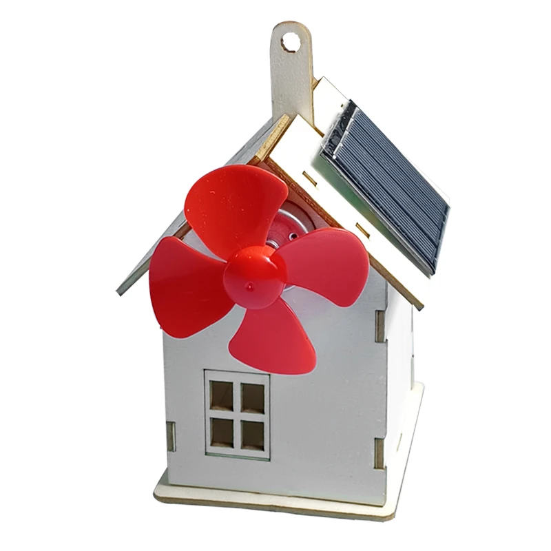 3D Mini Wooden House diy Puzzles Solar Powered Windmill Kids Science Educational Toy wooden puzzles for kids