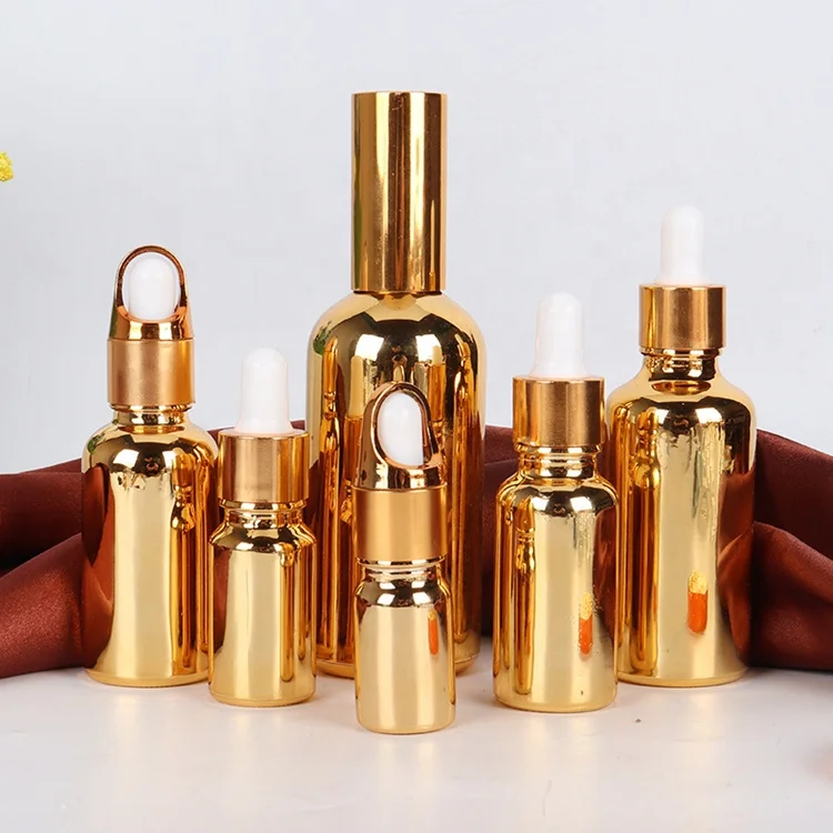 
10ml thick essential oil bottle gold dropper bottles glass 