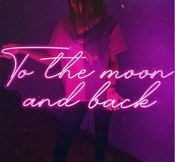 Koncept Drop Shipping 30inch To the moon and back led neon sign Neon Light Advertising Custom LED Neon Sign