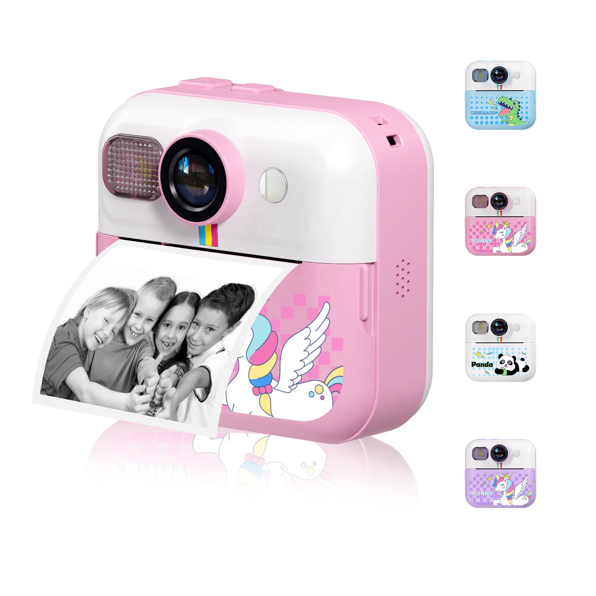 YMX CP02 ABS силиконовый 2 4 дюймов HD экран подарок розовый белый синий современный мультфильм детские игрушки мгновенный принт камера для девочек и мальчиков