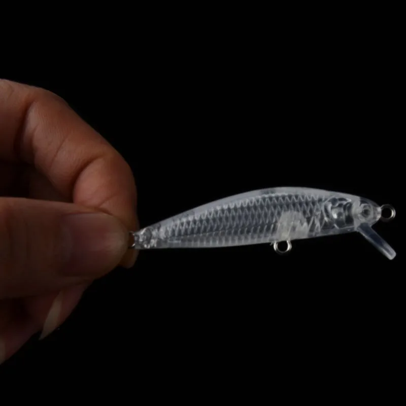 100pcs Unpainted Jerkbait Fishing Lure Blanks 5.6cm 2g Minnow Bait Fishing Clear Blank Hard Plastic Lure