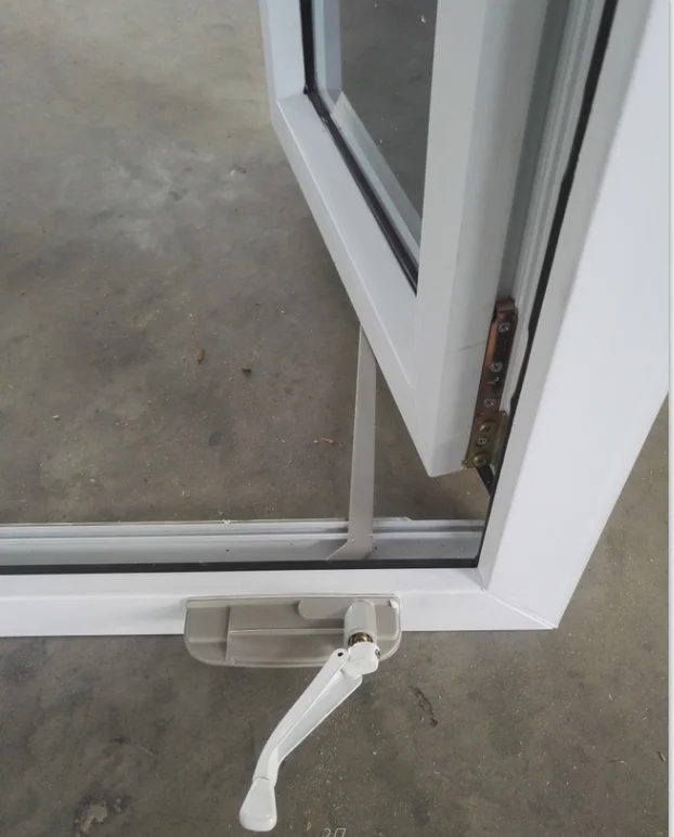 New design UPVC/PVC casement windows Crank Open Casement Windows with Handle Crank Opener