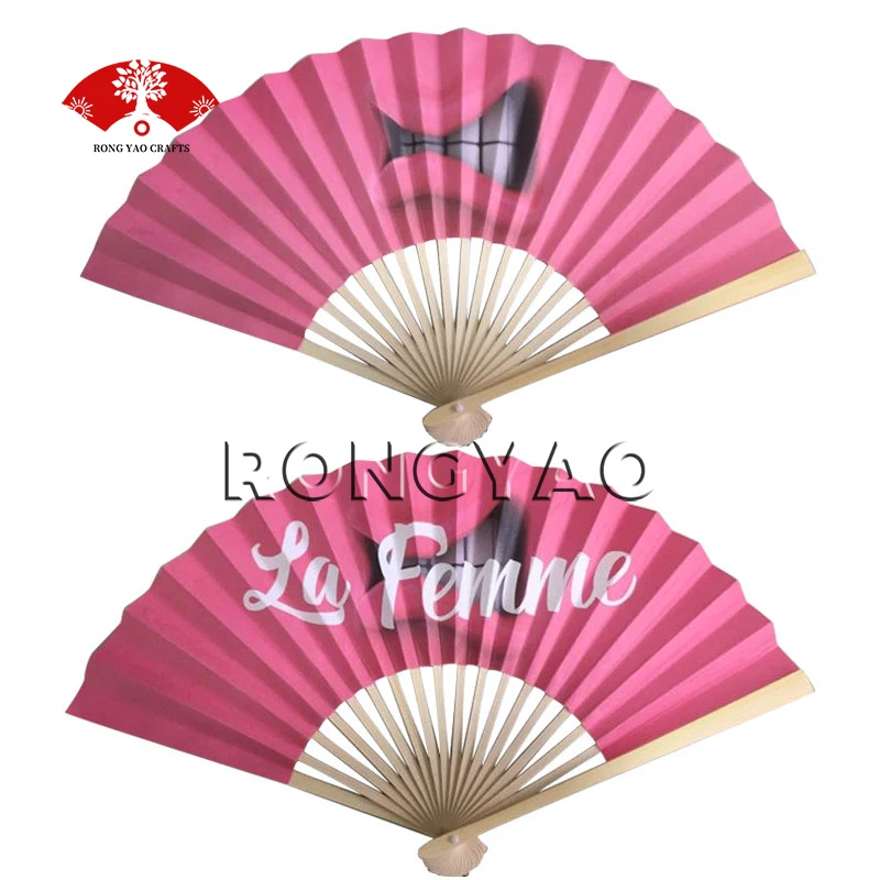 Wholesale Chinese Custom Pride Mini Personalized Paper Bamboo Craft Hand Fan Handmade Wedding Guests Favor Gifts