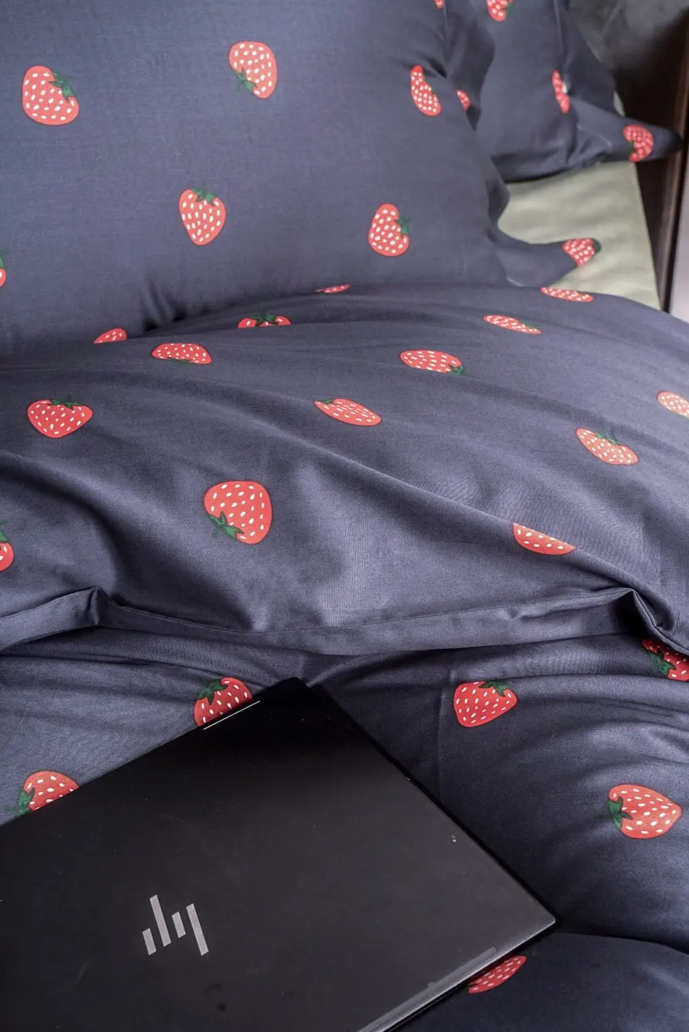 60S cotton Small strawberry print bed linen bedding sets queen king size luxury bed linen set comforter bedding sets