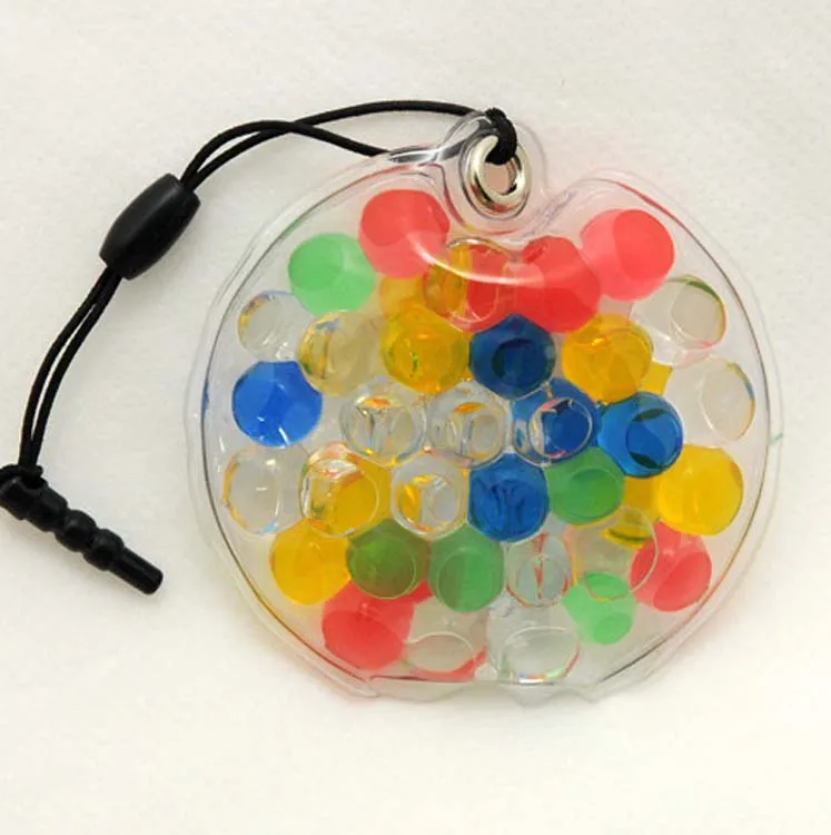 soft crystal pearl beads PVC pendant with earphone dust plug