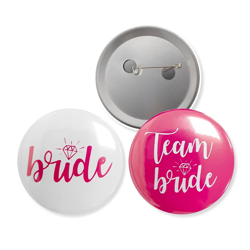 Promotional Weddings Clothing Accessories Custom Print Logo Pin Metal Badge Corsage Brooch Tinplate Pin Round Button Brooch Pin