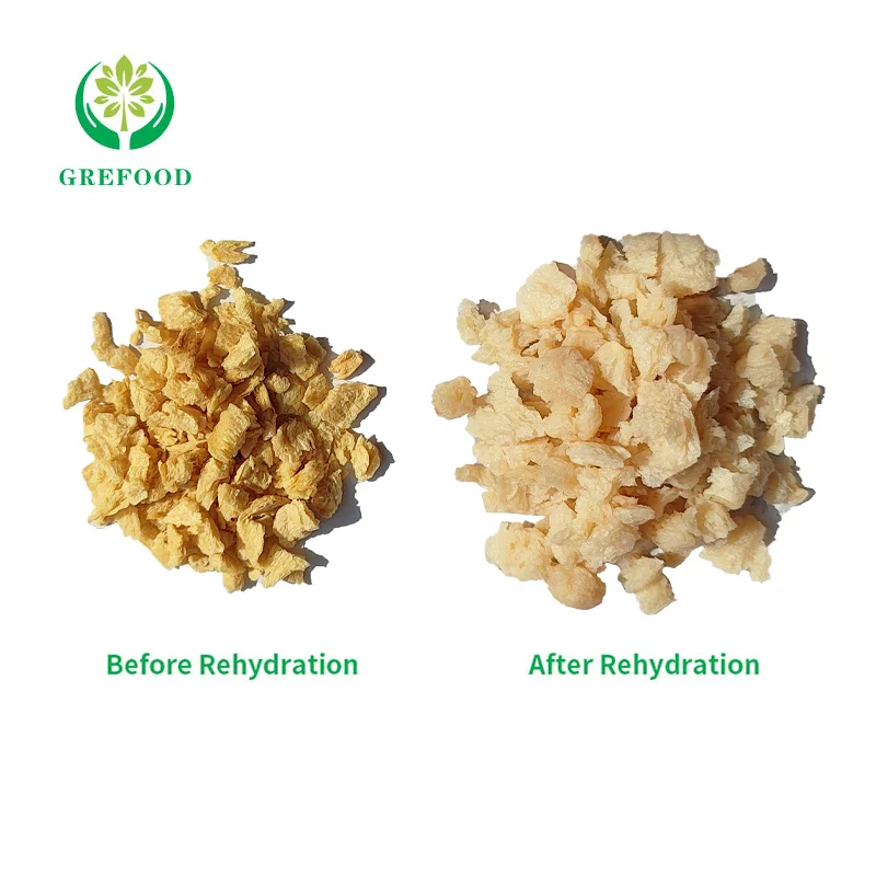 Textured Soy Protein Customized Non-GMO for vegetarians High rehydration rate as sausage Meatball with HALAL/Kosher Certified