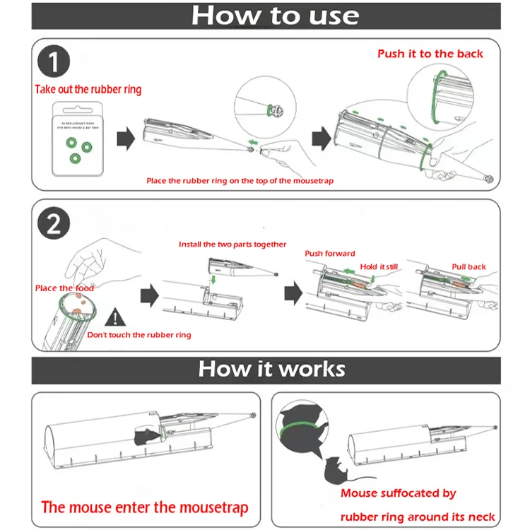 Plastic Mouse Trap Mice Snap Trap Effective Rat Killer Mice Cather For Indoor And Outdoor
