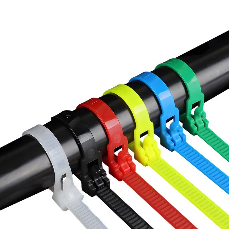 CHCC Releasable Adjustable Zip Tie Strap - Premium Reusable Wire Wraps & Nylon Cable Ties