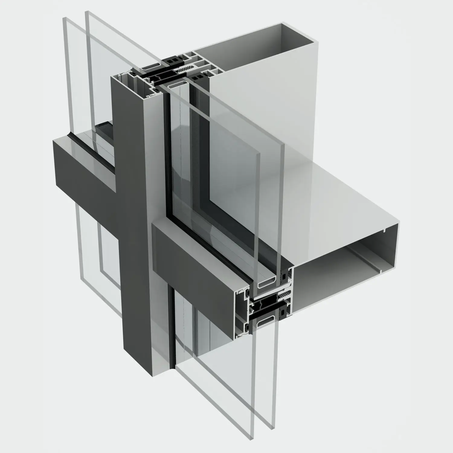 Factory Supply Aluminium Systems Connection Curtain Wall Profiles