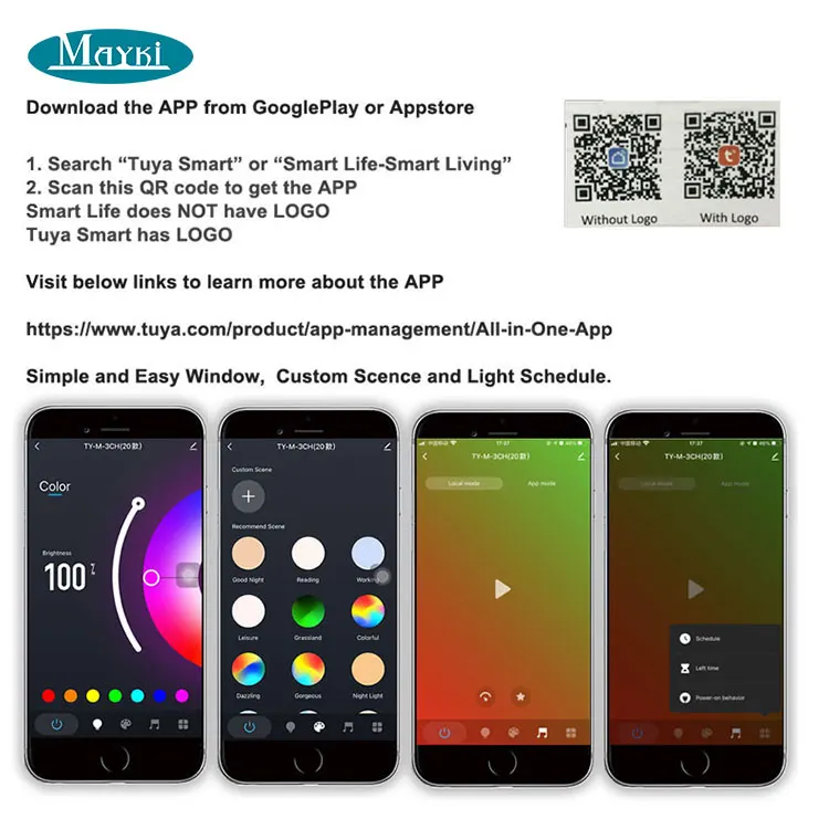 Tuya wifi smart home app compatible google amzn led fiber optic light tuya light engine